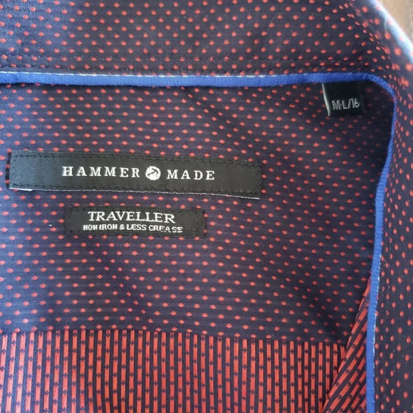 Hammer Made Traveller Men's Martius Slim Fit Long Sleeve Shirt Size M-L/16 - Picture 11 of 16